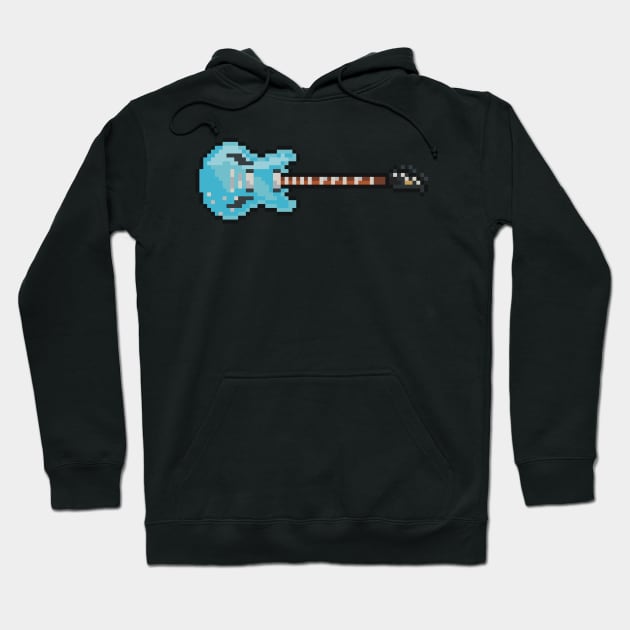 Pixel Blue Gibson DG Guitar Hoodie by gkillerb